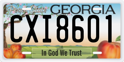 GA license plate CXI8601