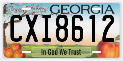 GA license plate CXI8612