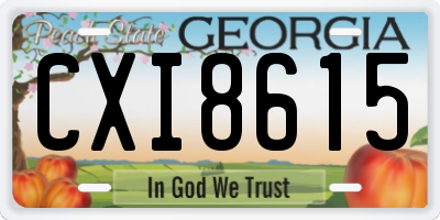 GA license plate CXI8615