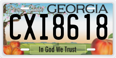 GA license plate CXI8618