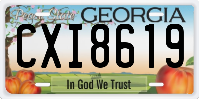 GA license plate CXI8619