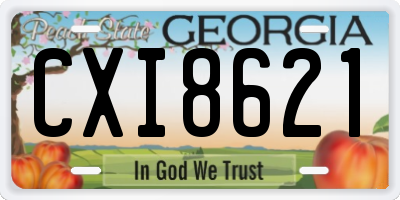GA license plate CXI8621
