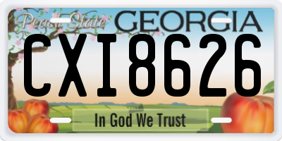 GA license plate CXI8626