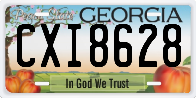 GA license plate CXI8628