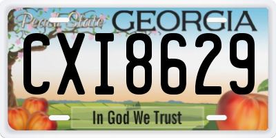 GA license plate CXI8629