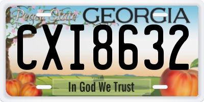 GA license plate CXI8632
