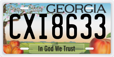 GA license plate CXI8633