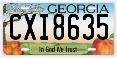 GA license plate CXI8635