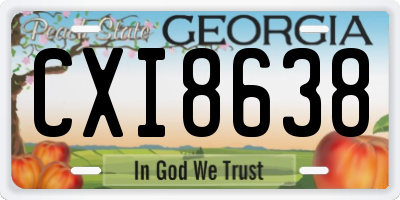 GA license plate CXI8638