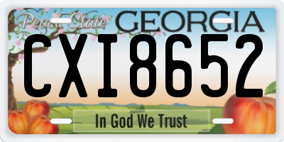 GA license plate CXI8652