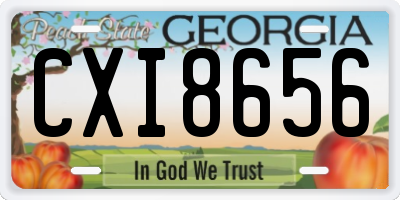GA license plate CXI8656