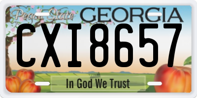 GA license plate CXI8657