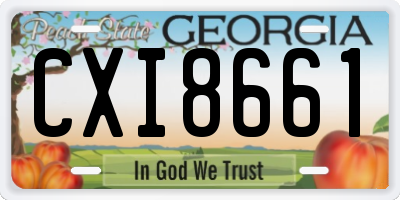 GA license plate CXI8661