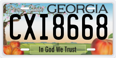 GA license plate CXI8668
