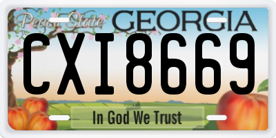 GA license plate CXI8669