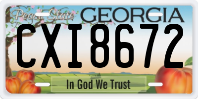 GA license plate CXI8672