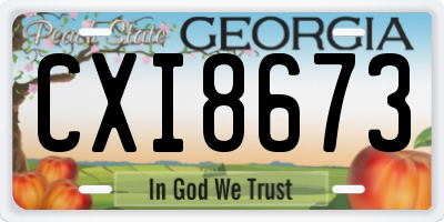 GA license plate CXI8673