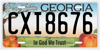 GA license plate CXI8676