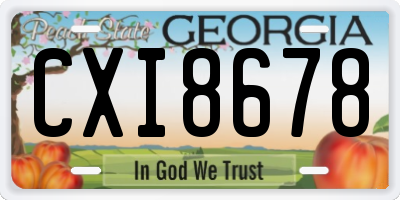 GA license plate CXI8678