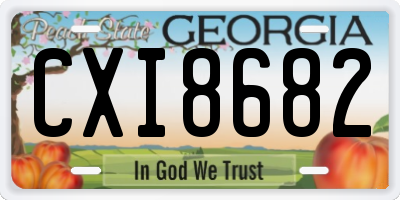 GA license plate CXI8682