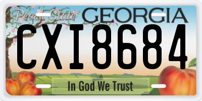 GA license plate CXI8684
