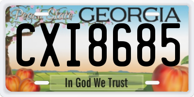 GA license plate CXI8685