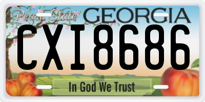GA license plate CXI8686