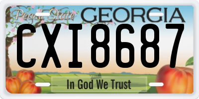 GA license plate CXI8687