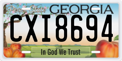 GA license plate CXI8694