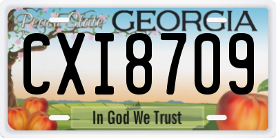 GA license plate CXI8709