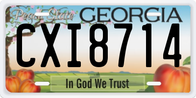 GA license plate CXI8714