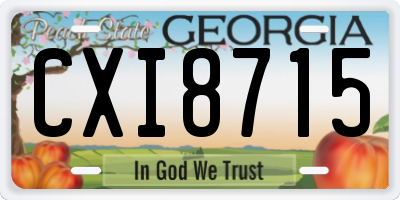 GA license plate CXI8715