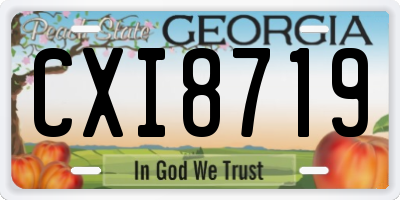 GA license plate CXI8719