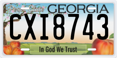 GA license plate CXI8743