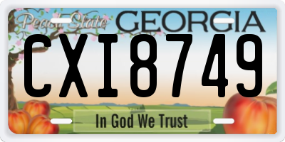 GA license plate CXI8749