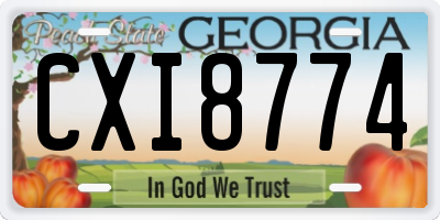 GA license plate CXI8774