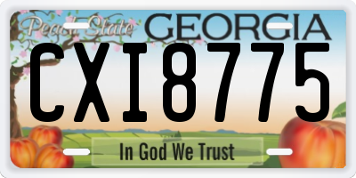 GA license plate CXI8775