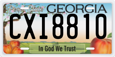 GA license plate CXI8810