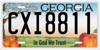 GA license plate CXI8811