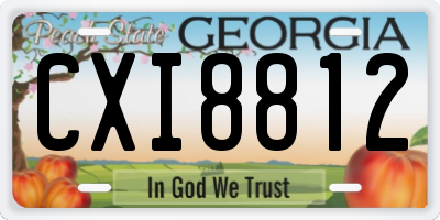 GA license plate CXI8812