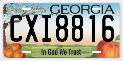 GA license plate CXI8816