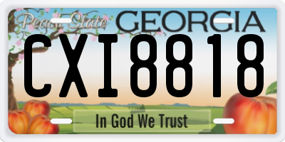 GA license plate CXI8818