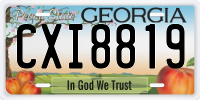 GA license plate CXI8819