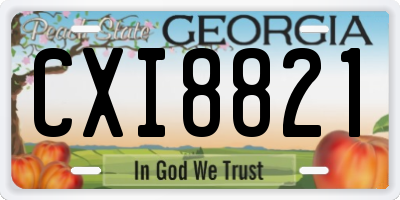 GA license plate CXI8821
