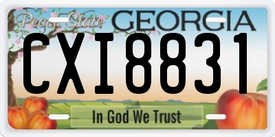 GA license plate CXI8831