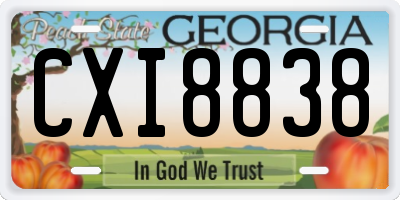 GA license plate CXI8838