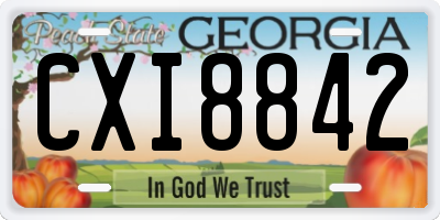 GA license plate CXI8842