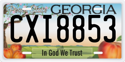 GA license plate CXI8853
