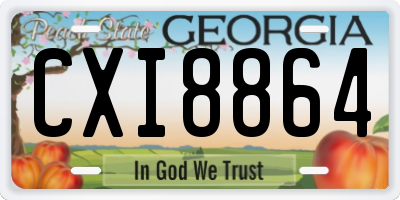 GA license plate CXI8864