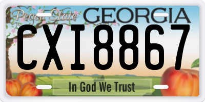 GA license plate CXI8867